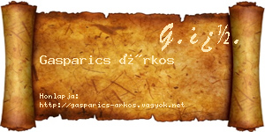 Gasparics Árkos névjegykártya